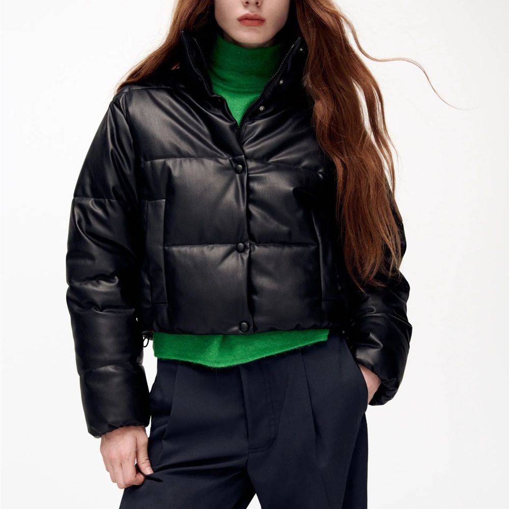 Zara Leather Puffer